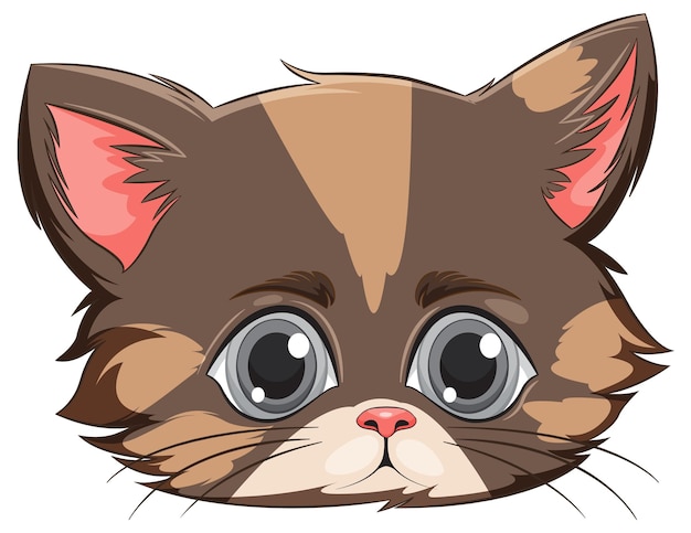 Adorable wideeyed kitten illustration