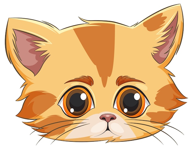 Free vector adorable wideeyed kitten illustration