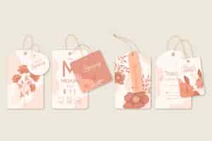 Free vector ads of labels and spring floral hangers