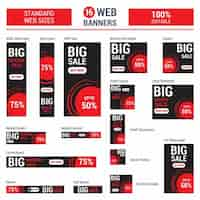 Free vector adsense red big sale banners