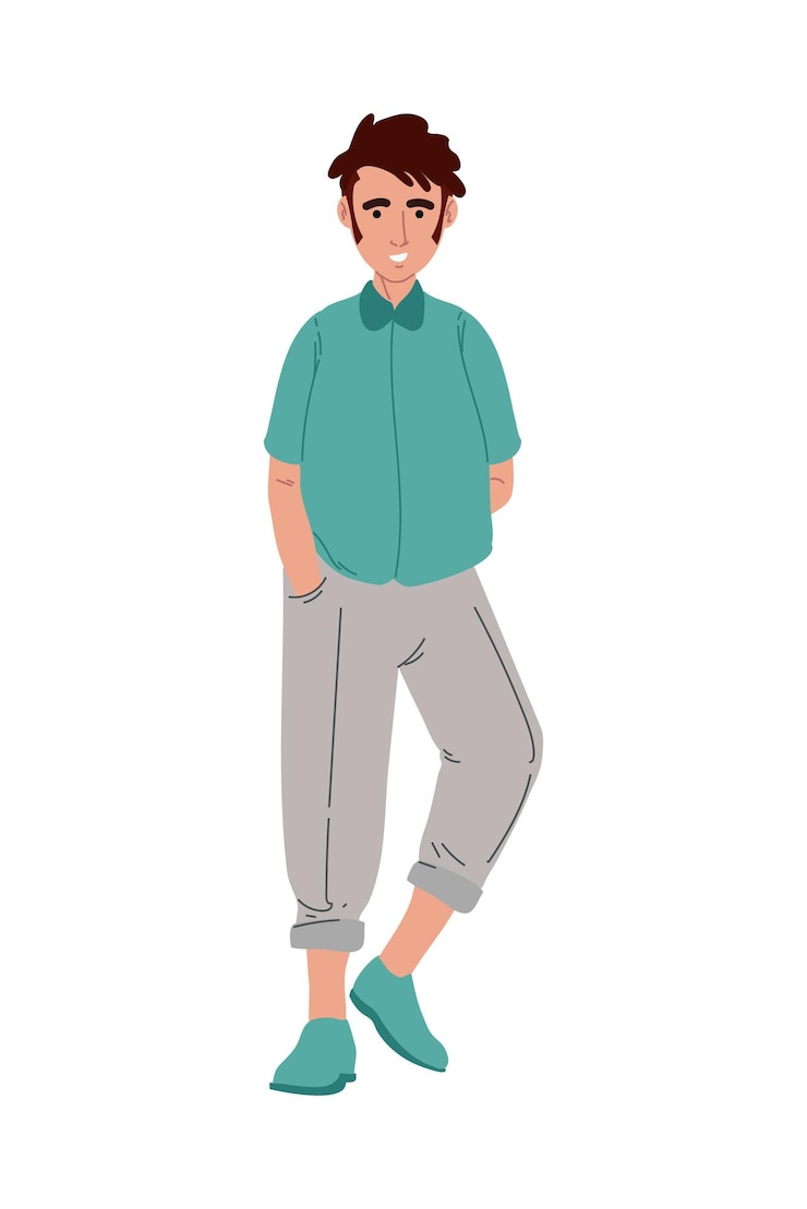 무료 Vector 고립 된 아이콘 을 서 있는 성인 남자