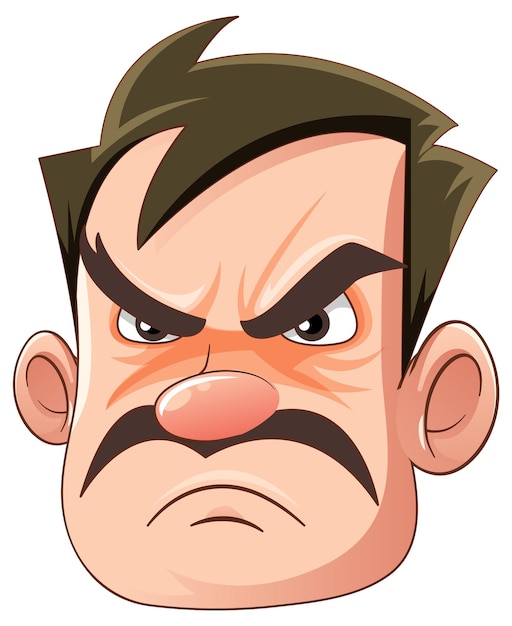 Adult man with grumpy expression