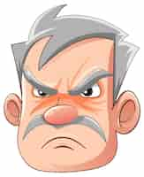 Free vector adult man with grumpy expression