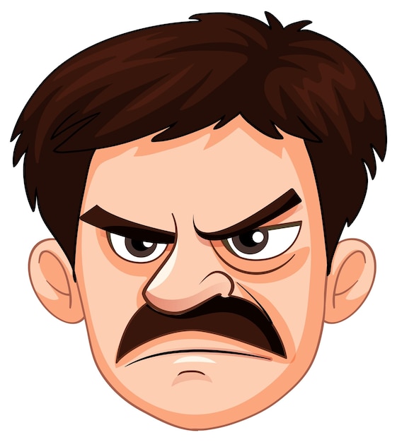 Free vector adult man with grumpy expression