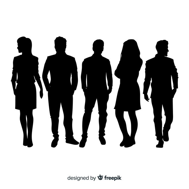 Adult people silhouettes background