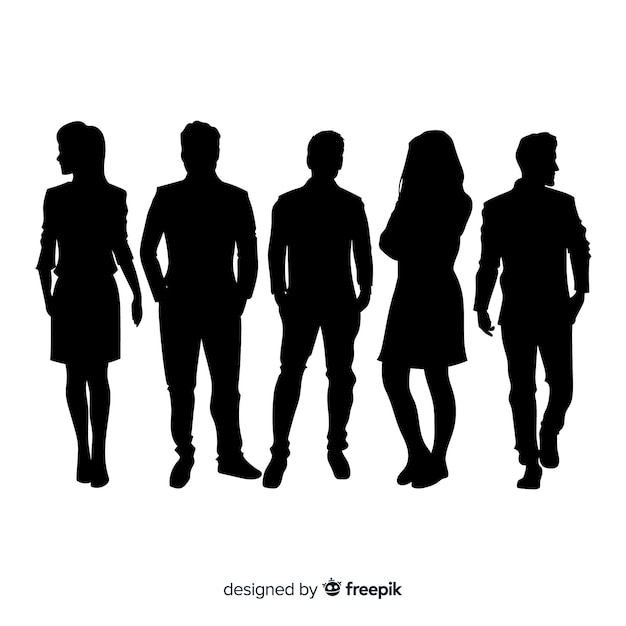 Adult people silhouettes background