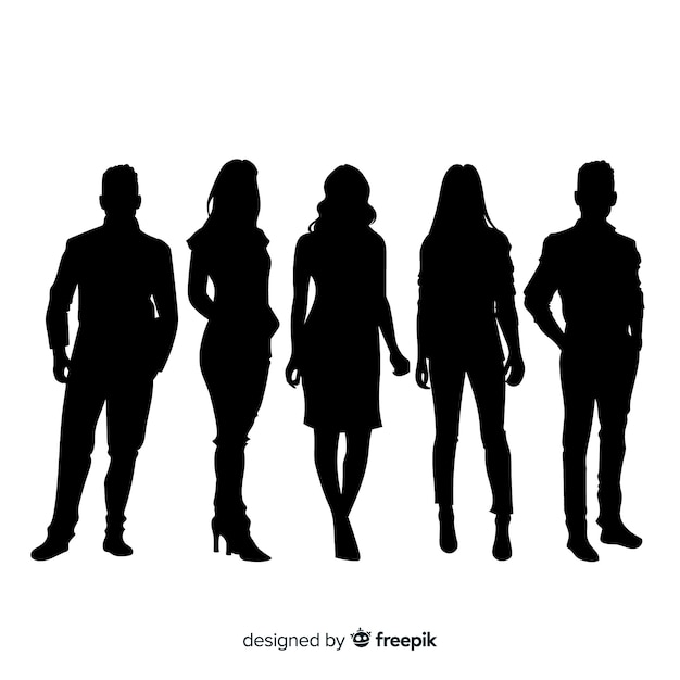 Free vector adult people silhouettes background