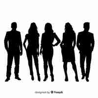 Free vector adult people silhouettes background