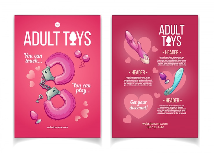 Free Vector adult toys cartoon advertising brochure