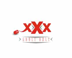 Vettore gratuito pacchetto di progettazione modello logo xxx per adulti