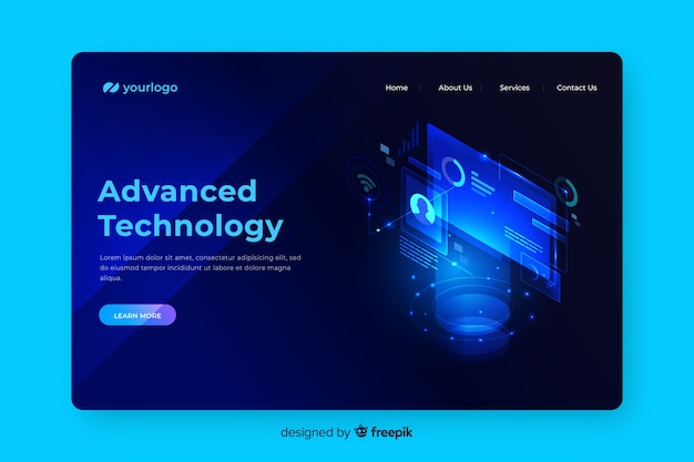 Advanced tech concept landing page