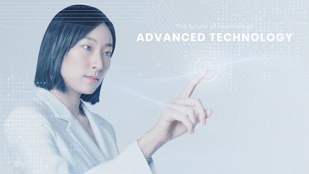 Free vector advanced technology presentation template futuristic innovation