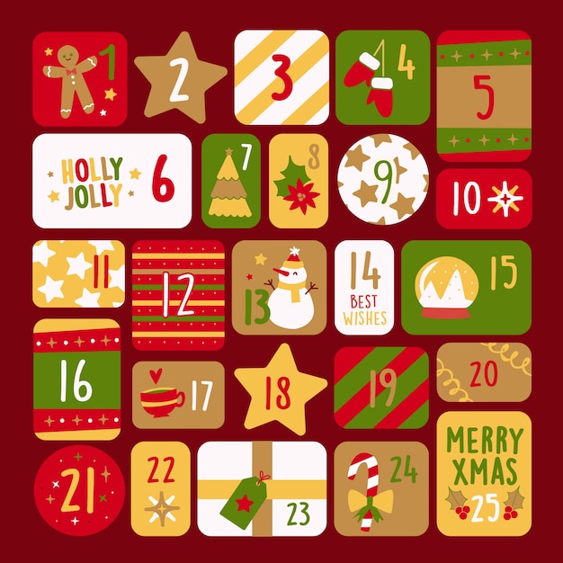 Advent calendar in flat design