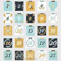 Free vector advent calendar in four colours