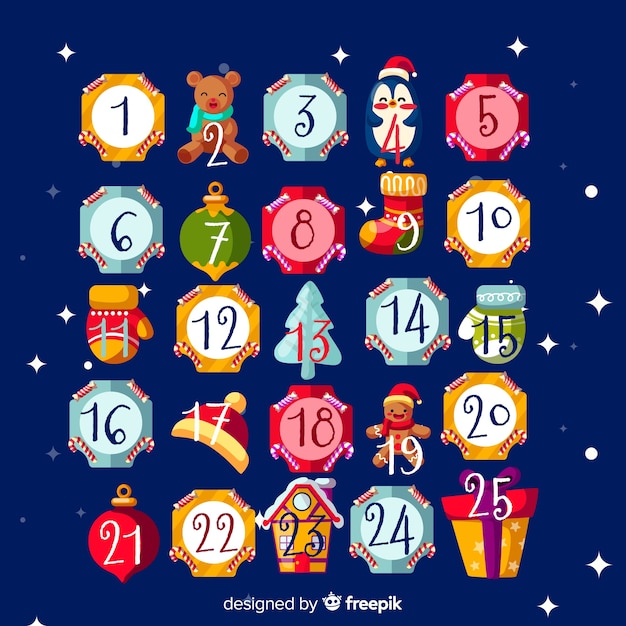 Free vector advent calendar