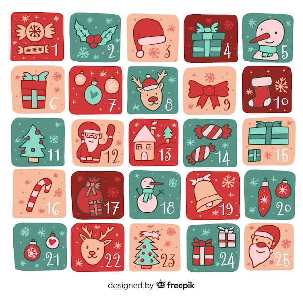 Free vector advent calendar