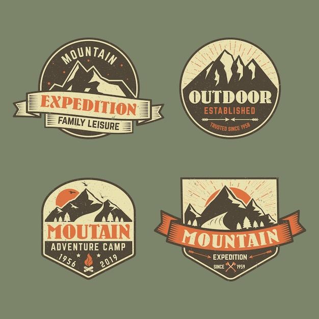 Free vector adventure badge collection