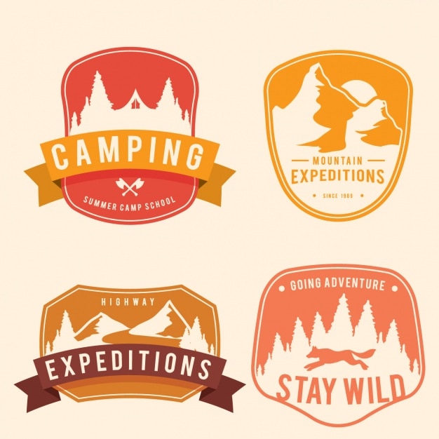 Free vector adventure badges collection