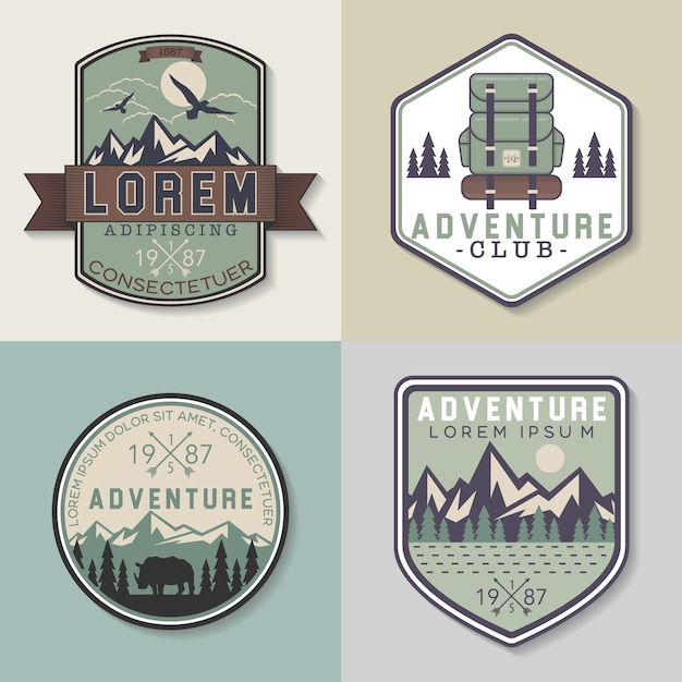 Free vector adventure badges collection