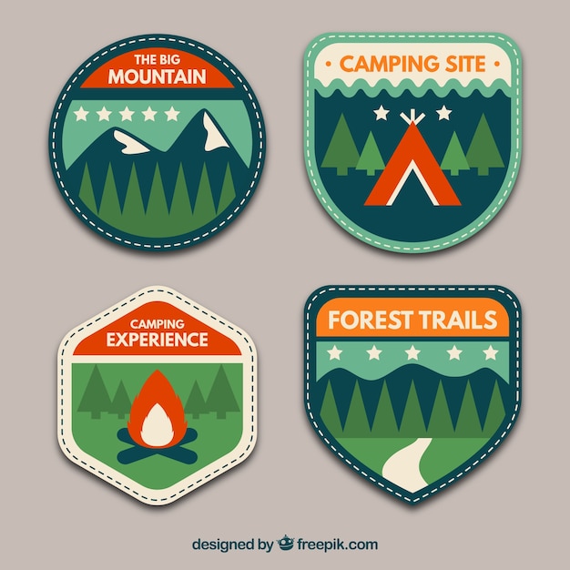 Free vector adventure badges pack