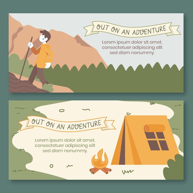 Free vector adventure banners set