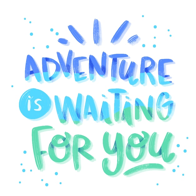 Free vector adventure is waiting lettering