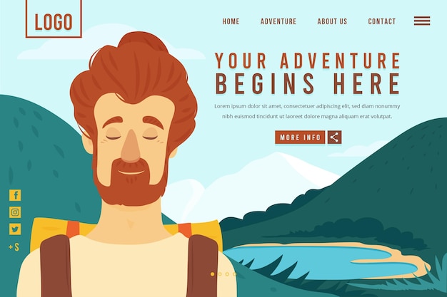 Adventure landing page template