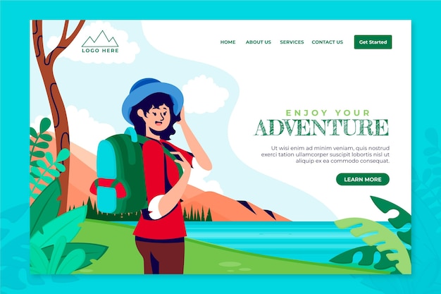 Adventure landing page template