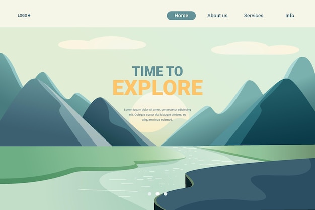 Free vector adventure landing page template