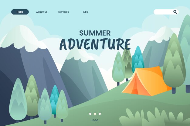 Adventure landing page template