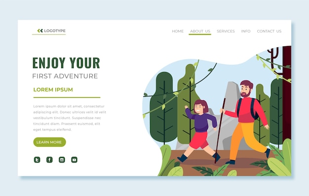 Adventure landing page template