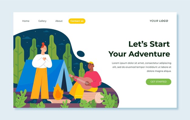 Adventure landing page template