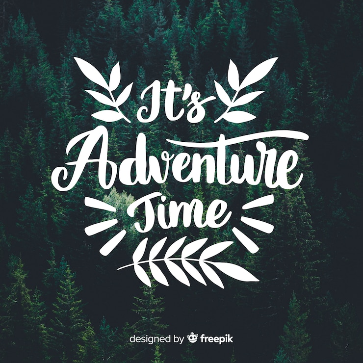 Free Vector adventure lettering with photo