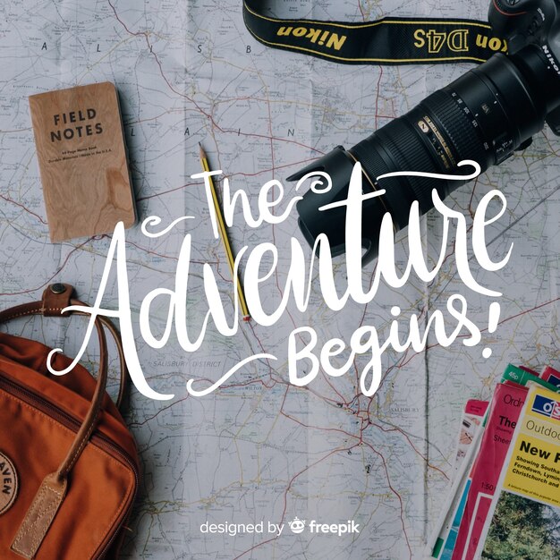 adventure lettering with photo