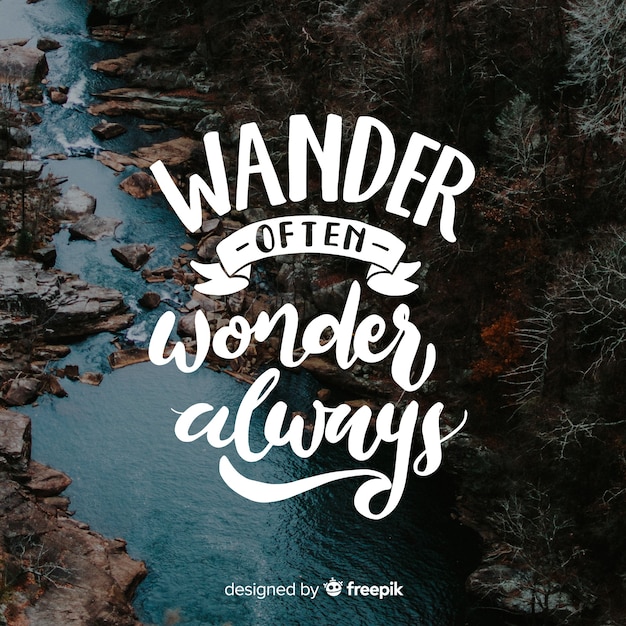 Free vector adventure lettering with photo