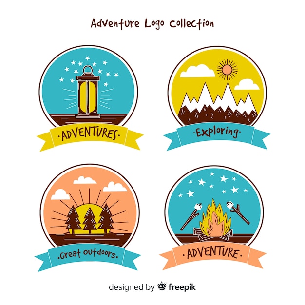 Free vector adventure logo collection
