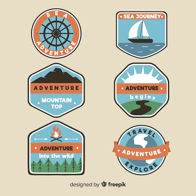 Vettore gratuito collezione logo adventure