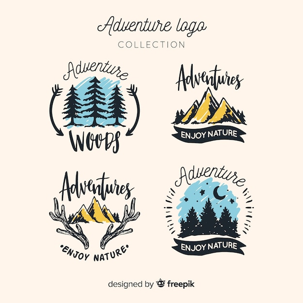 Download Free Adventure Explorer Design Logo Collection Premium Vector Use our free logo maker to create a logo and build your brand. Put your logo on business cards, promotional products, or your website for brand visibility.