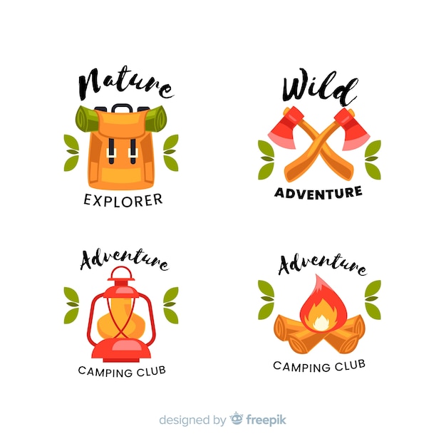 Free vector adventure logo collection