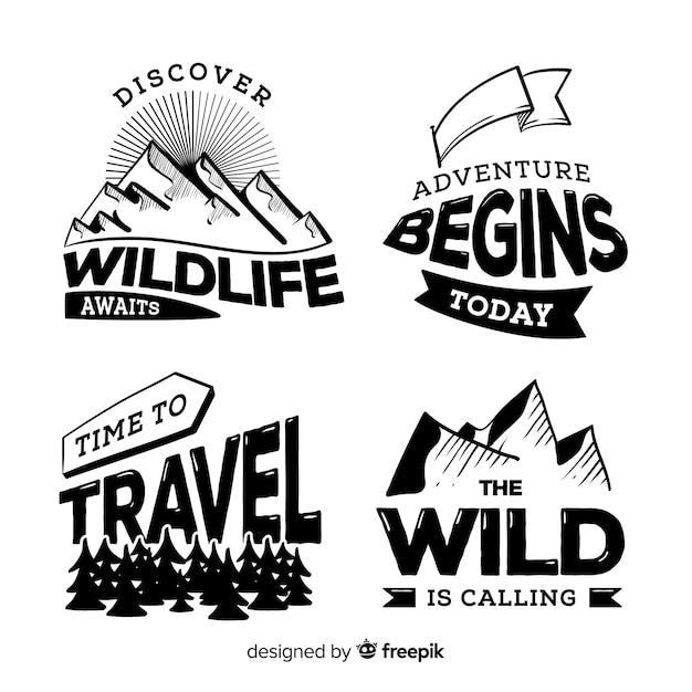 Vettore gratuito collezione logo adventure