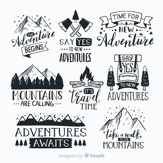 Free vector adventure logo collection