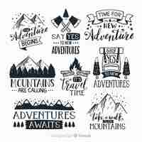 Vettore gratuito collezione logo adventure