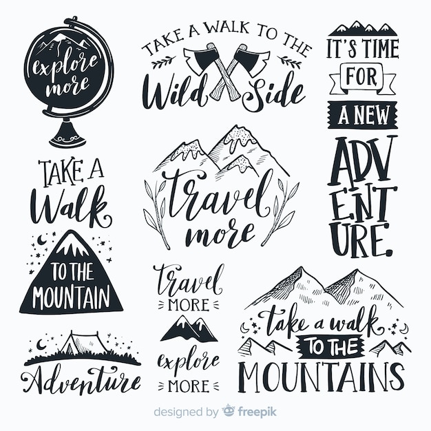 Free vector adventure logo collection