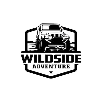 Adventure off road suv logo design isolated