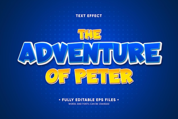 The adventure of peter text effect
