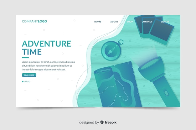 Free vector adventure time landing page