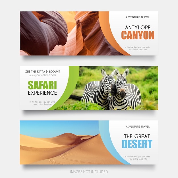 Free vector adventure travel banners