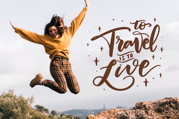 Free vector adventure travel lettering