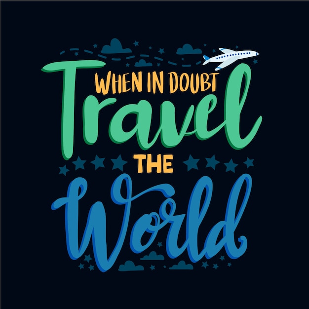 Free vector adventure travel lettering