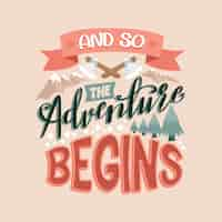 Free vector adventure travel lettering